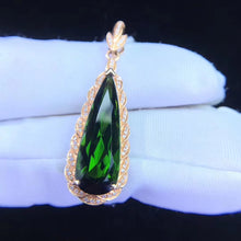 Load image into Gallery viewer, 6.85ct Certified Tourmaline &amp; Diamond Pendant 18K Gold

