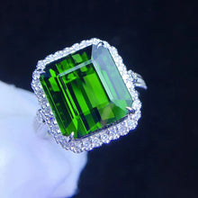 Load image into Gallery viewer, Certified Tourmaline &amp; Diamond Ring 18K White Gold
