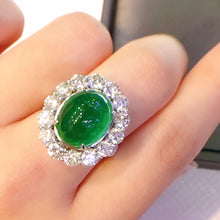 Load image into Gallery viewer, 11.25ct Certified Emerald &amp; Diamond Ring 18K White Gold
