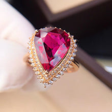 Load image into Gallery viewer, 7.79ctw Certified Natural Red Tourmaline &amp; Diamond Ring 18K White Gold
