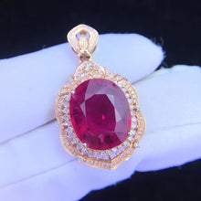 Load image into Gallery viewer, 9.39ct Certified Natural Rubellite Tourmaline &amp; Diamond Pendant 18K White Gold
