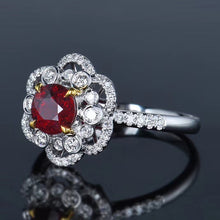 Load image into Gallery viewer, 1.50ctw Certified Ruby &amp; Diamond Ring 18K White Gold
