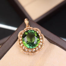 Load image into Gallery viewer, 9.86ct Certified Tourmaline Pendant 18K White Gold
