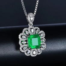 Load image into Gallery viewer, GRS Certified 2.76ctw Natural Emerald &amp; Diamond Pendant 18K White Gold
