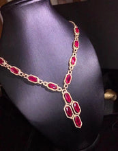 Load image into Gallery viewer, 15.24ctw Certified Natural Ruby &amp; Diamond Necklace 18K Rose Gold
