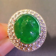 Load image into Gallery viewer, 10.18ctw Certified Natural Emerald &amp; Diamond Ring 18K White Gold
