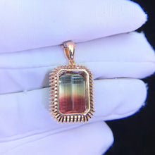 Load image into Gallery viewer, 12.280ctw Certified Natural Watermelon Tourmaline &amp; Diamond Pendant 18K White Gold
