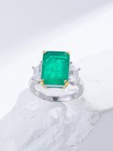 Load image into Gallery viewer, Rectangle Gemstone Decor Silver Ring
