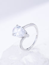 Load image into Gallery viewer, Cubic Zirconia Water-drop Decor Silver Ring
