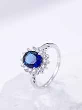 Load image into Gallery viewer, Gemstone Oval Decor Silver Ring
