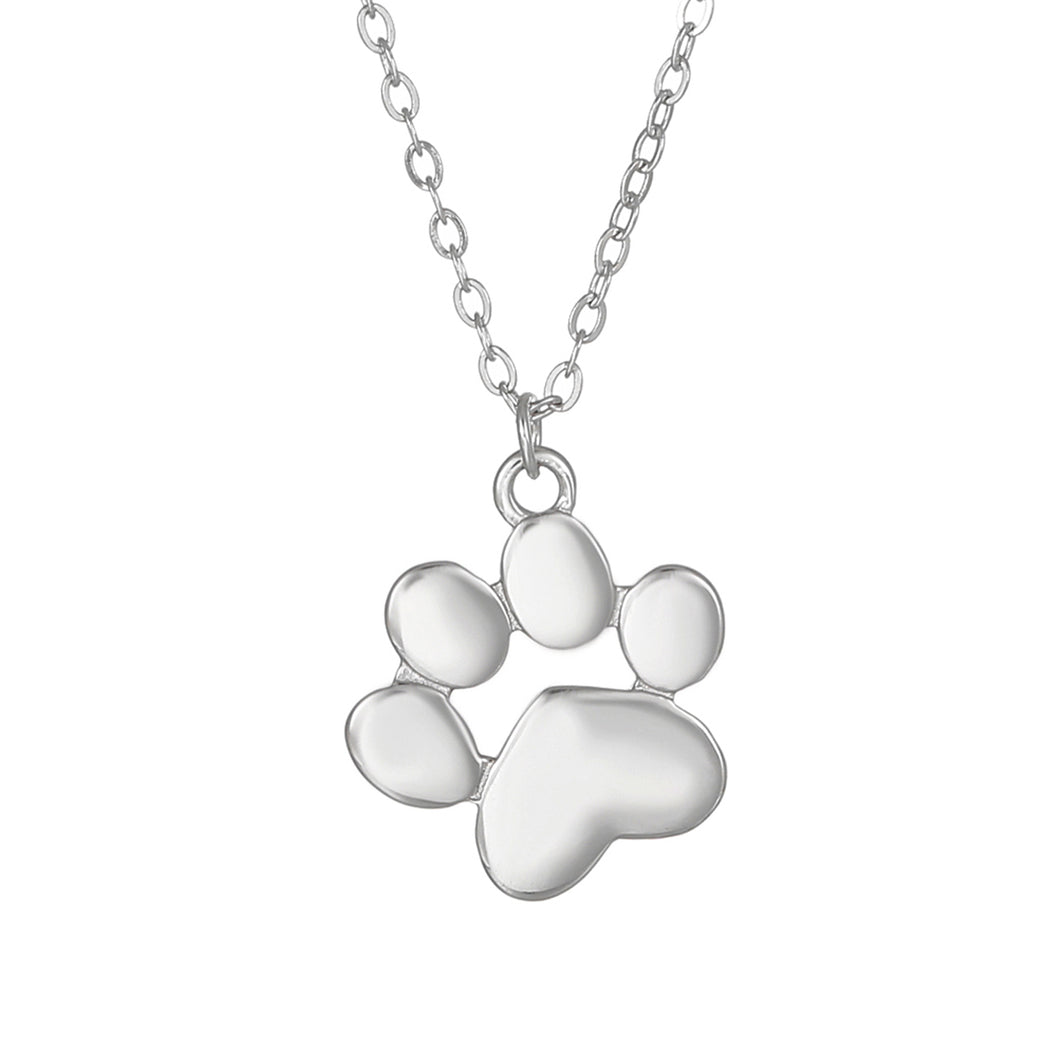 Paw Silver Charm Necklace