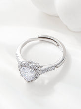 Load image into Gallery viewer, Cubic Zirconia Heart Decor Silver Ring
