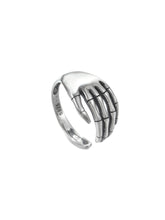 Load image into Gallery viewer, Skeleton Hand Design Silver Cuff Ring
