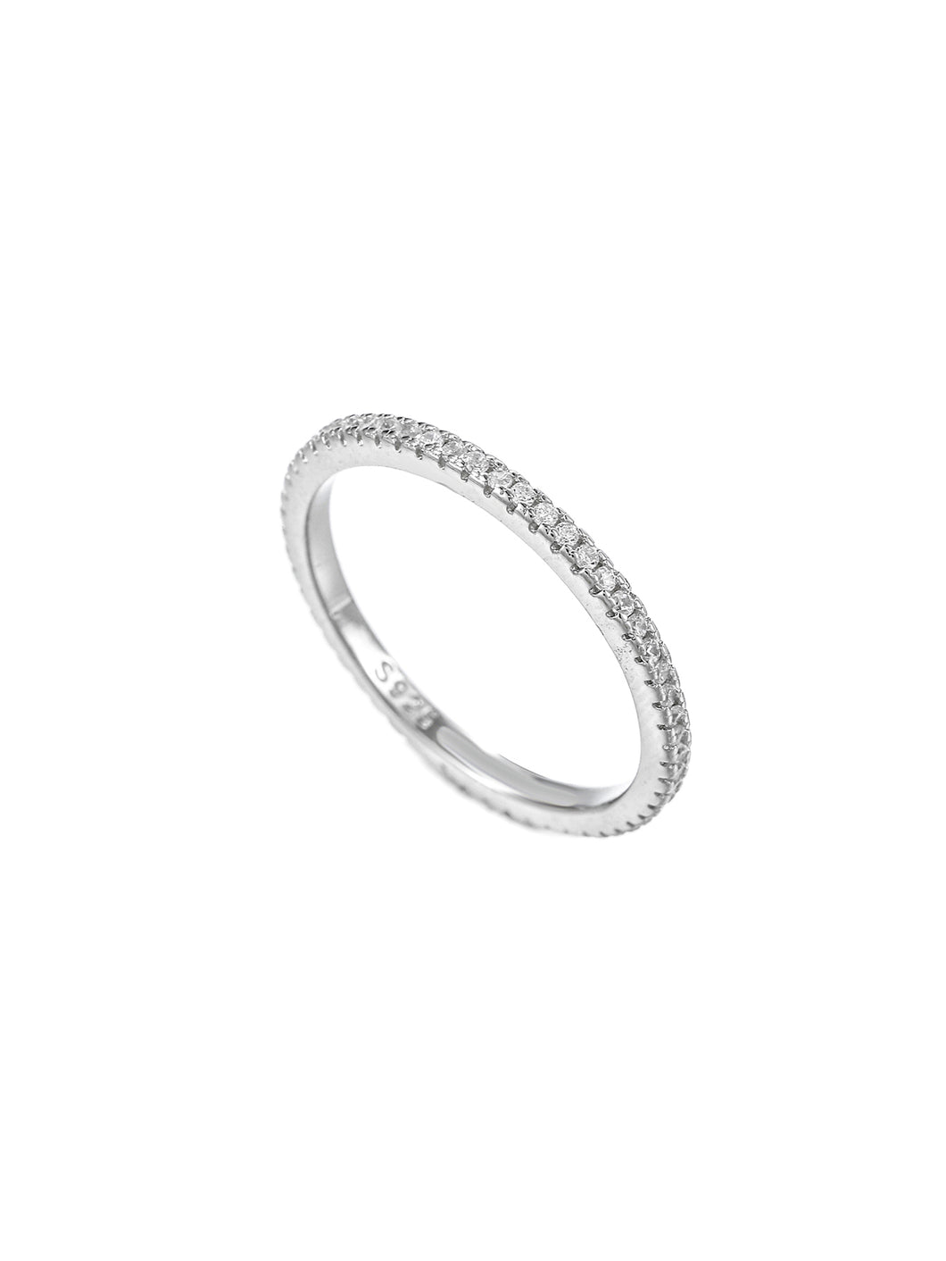 Rhinestone Decor Silver Ring