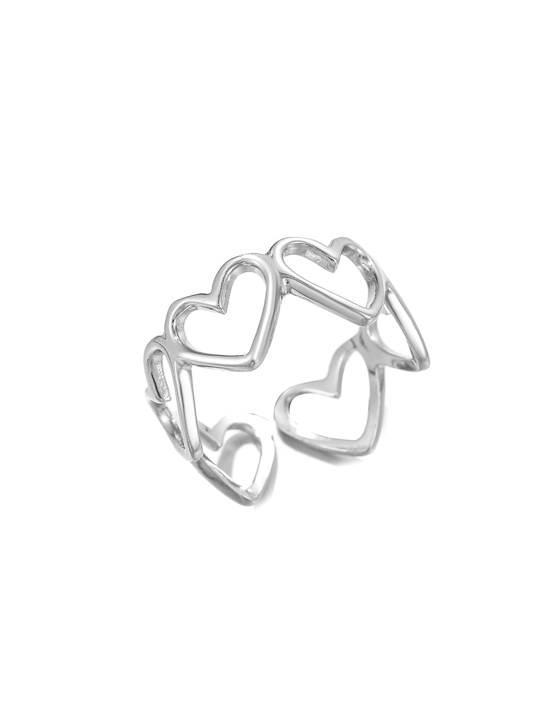 Heart Design Silver Ring