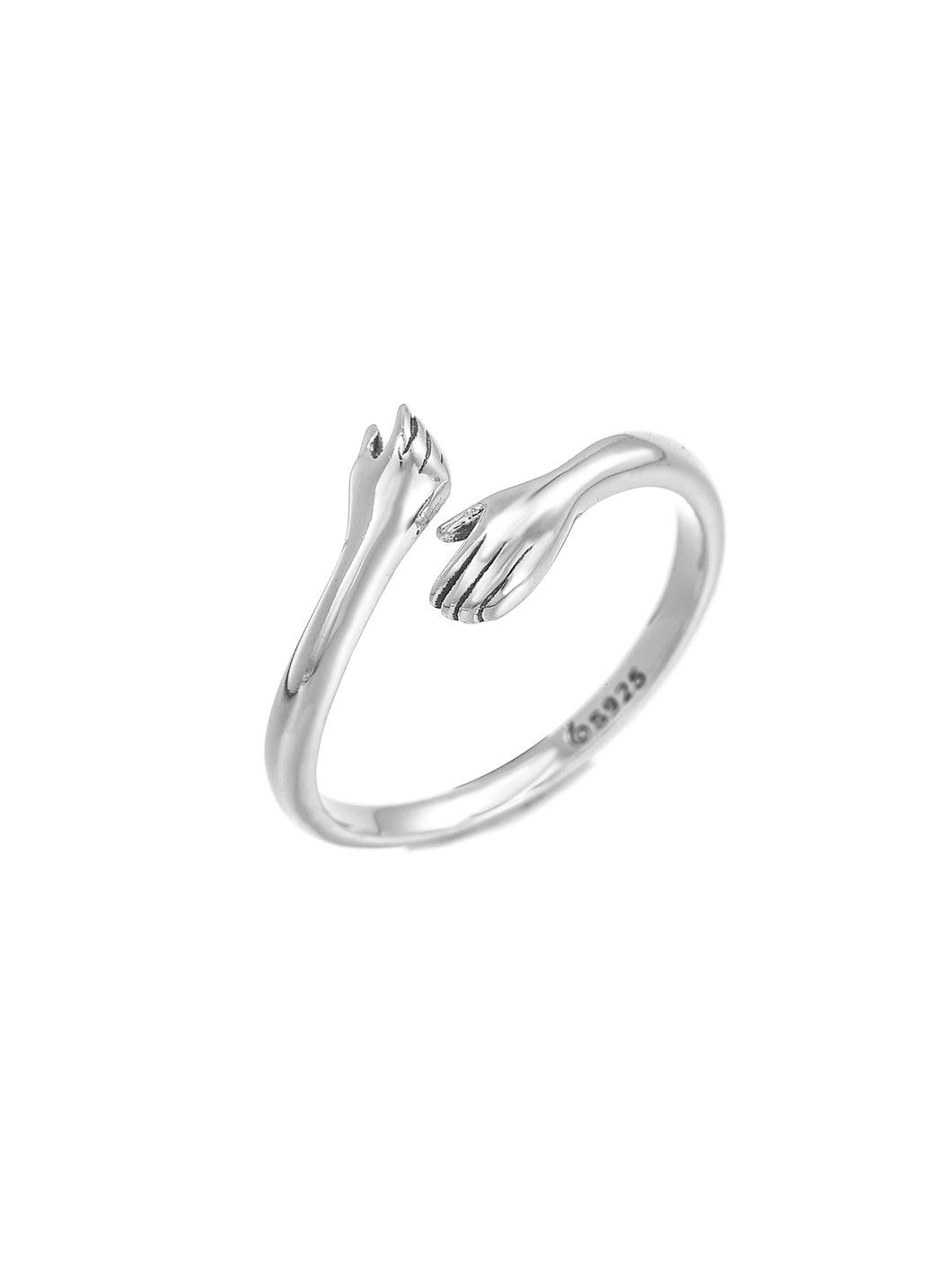 Hand Design Silver Wrap Ring