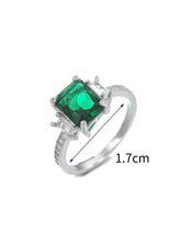 Load image into Gallery viewer, Rectangle Cubic Zirconia Decor Silver Ring
