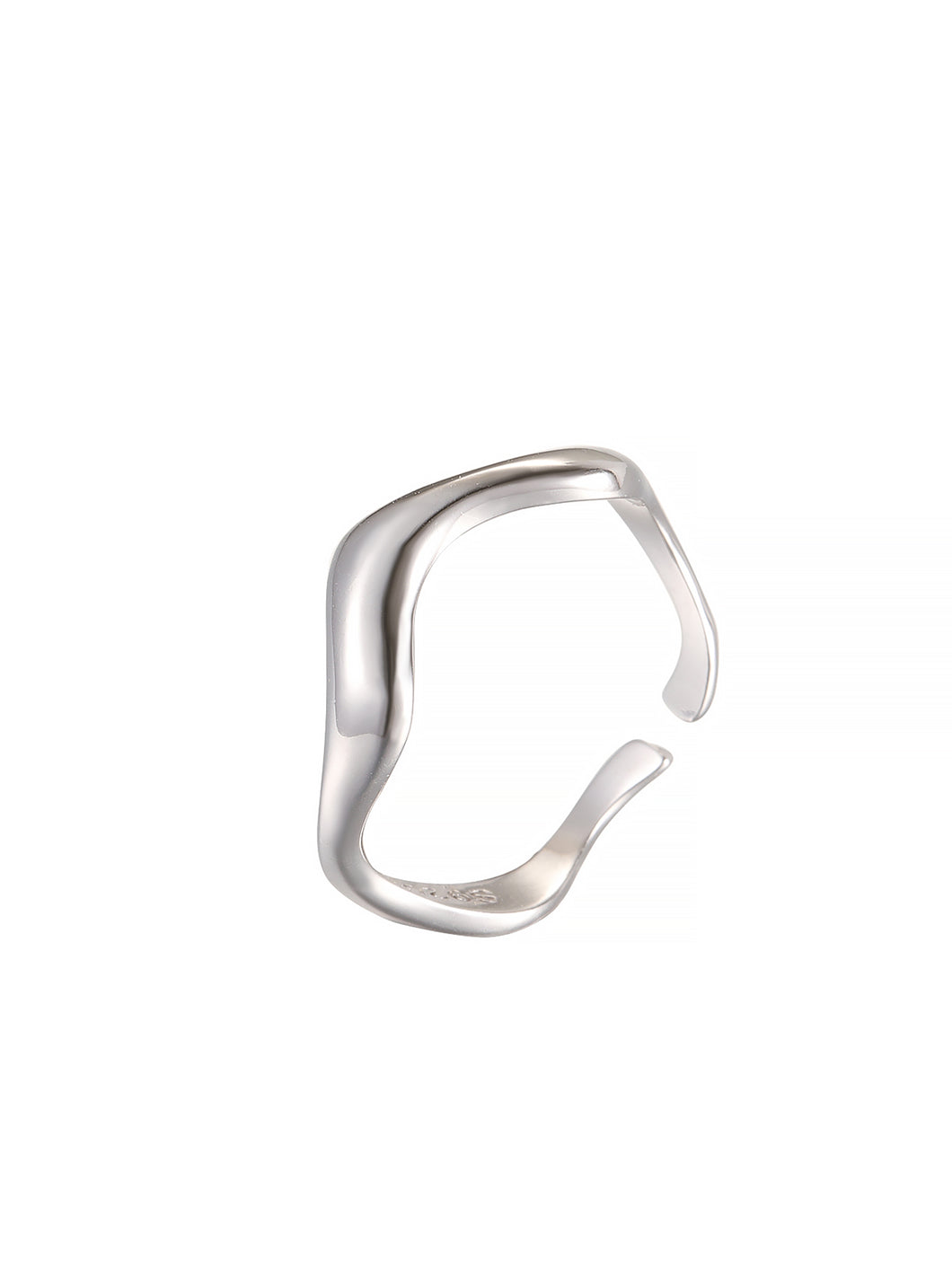 Twist Design Silver Cuff Ring