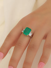 Load image into Gallery viewer, Rectangle Gemstone Decor Silver Ring
