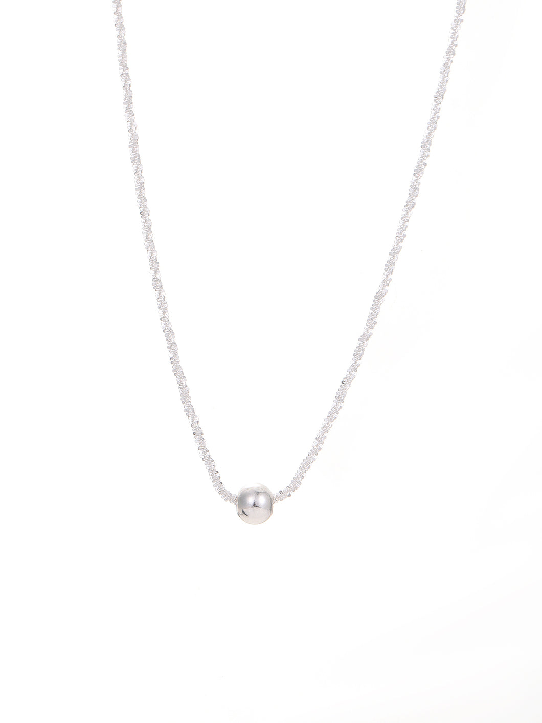 Bead Decor Silver Necklace