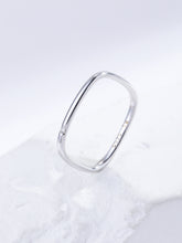 Load image into Gallery viewer, Cubic Zirconia Decor Rectangle Design Silver Ring
